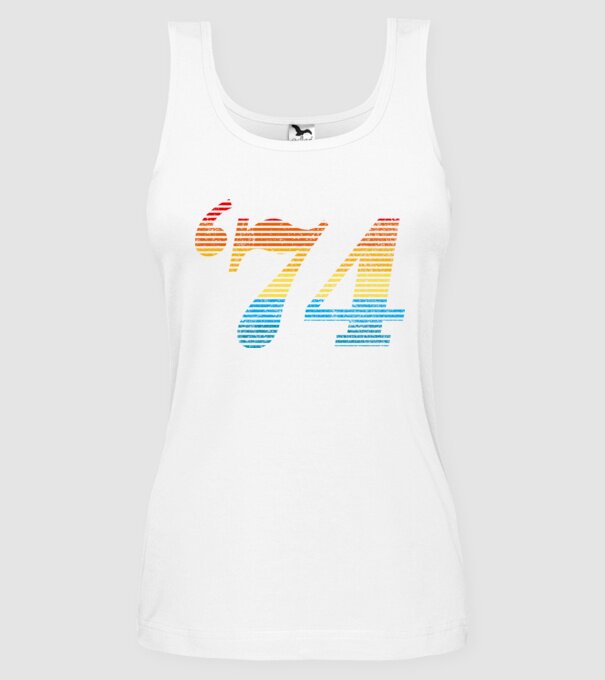 Retro Birthday 1974 model alb pe tricou