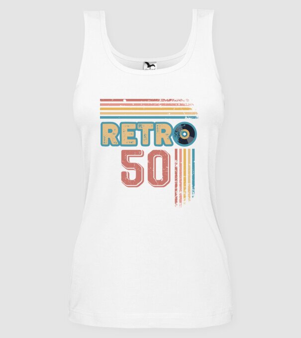 Retro 50 Birthday model alb pe tricou