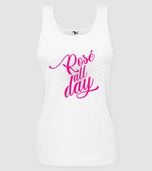 Rosé all day model alb pe tricou