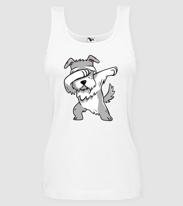 Schnauzer DAB model alb pe tricou