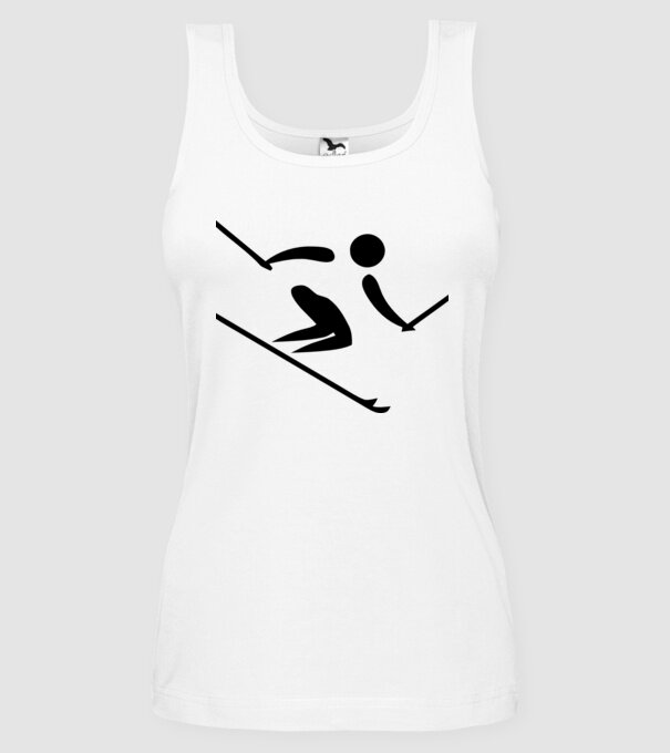 Schi model alb pe tricou