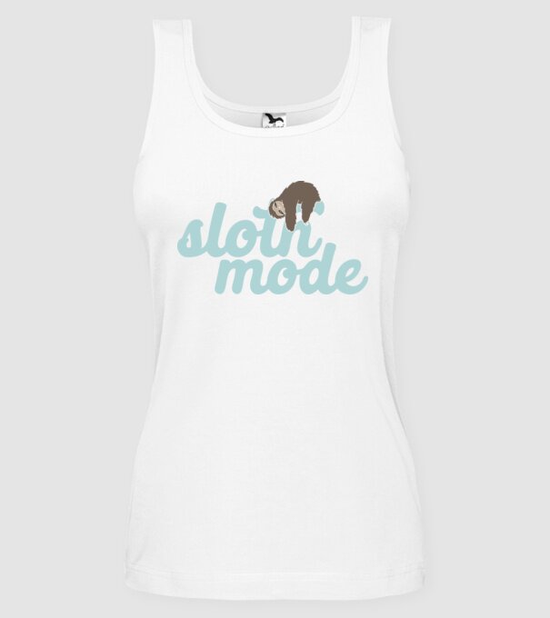Sloth mode model alb pe tricou