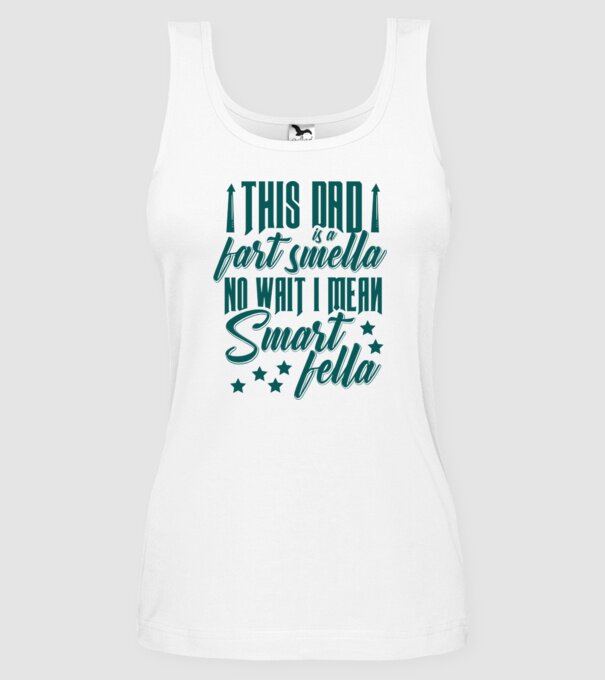 Smart fella dad model alb pe tricou