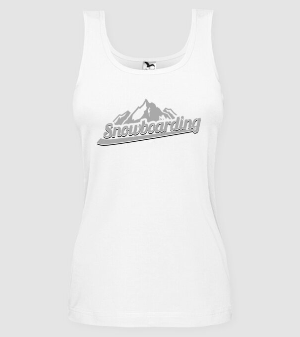 Snowboarding model alb pe tricou