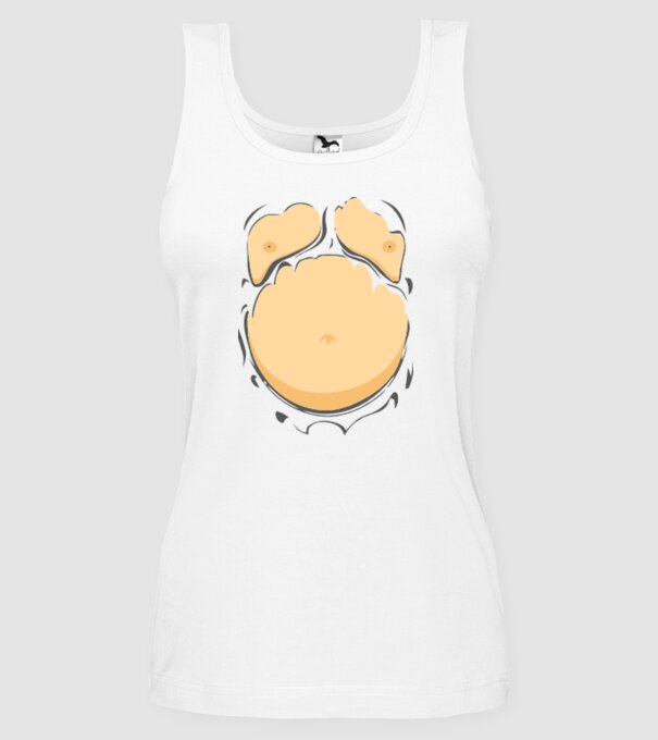 Burtă de bere model alb pe tricou