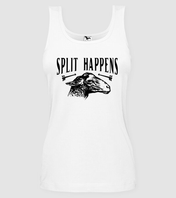 Split happens model alb pe tricou