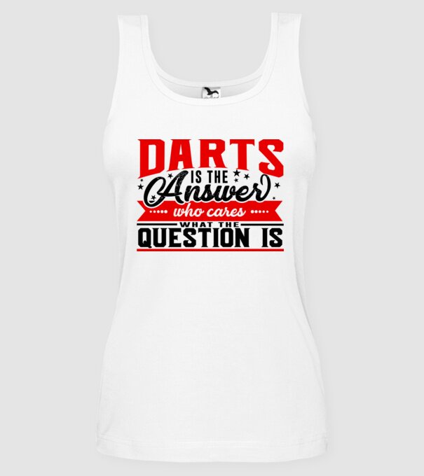 Sport is the answer DARTS model alb pe tricou