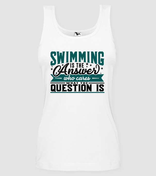 Sport is the answer ÎNOTĂTOR model alb pe tricou
