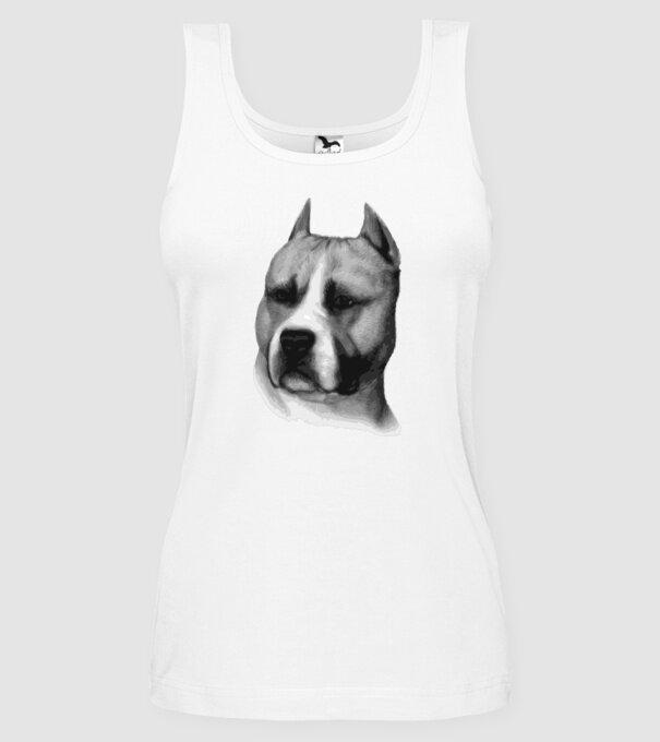 Staffordshire Terrier model alb pe tricou