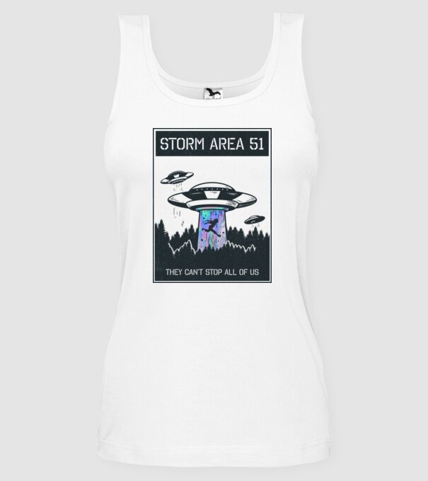 'Storm area 51 - They can''t stop all of us dark' model alb pe tricou