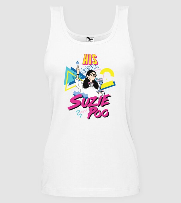 Stranger couple 80s retro Suzie model alb pe tricou