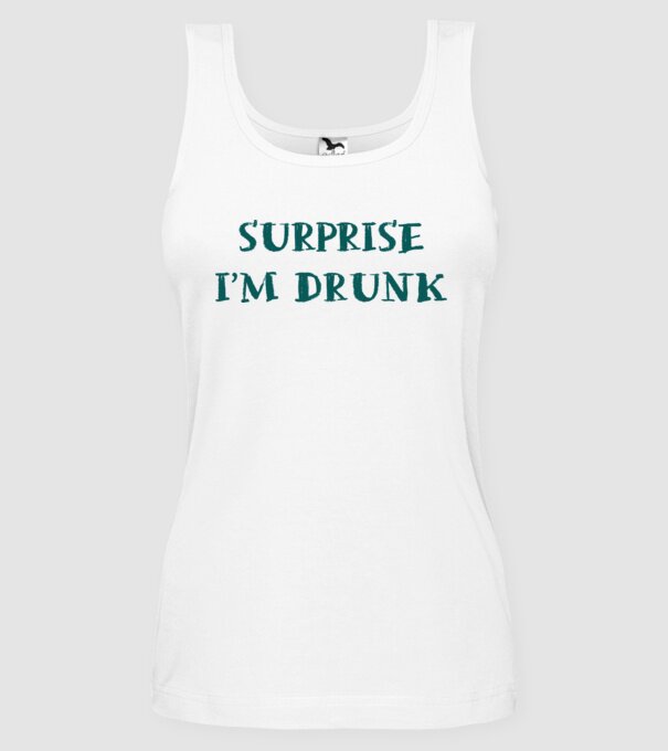 Surprise im drunk model alb pe tricou