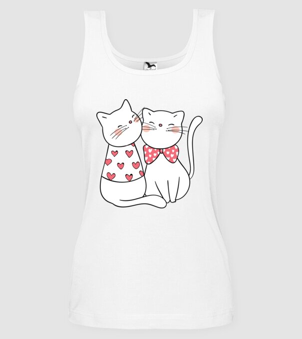 PISICUȚE ÎNDRĂGOSTITE 5 model alb pe tricou