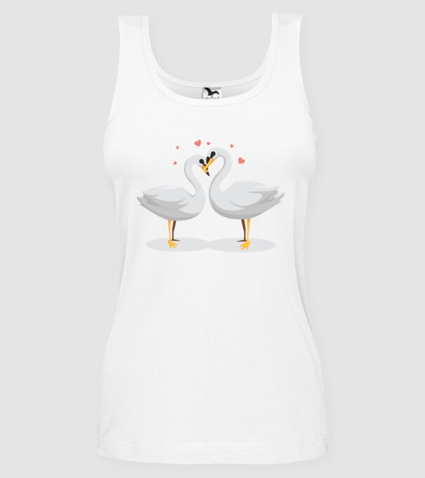 LEBEDE ÎNDRĂGOSTITE model alb pe tricou