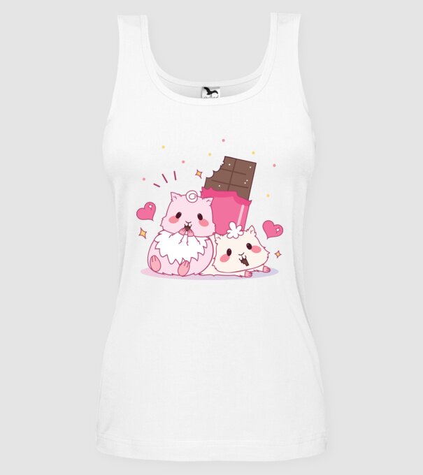HAMSTERI ÎNDRĂGOSTIȚI 2 model alb pe tricou