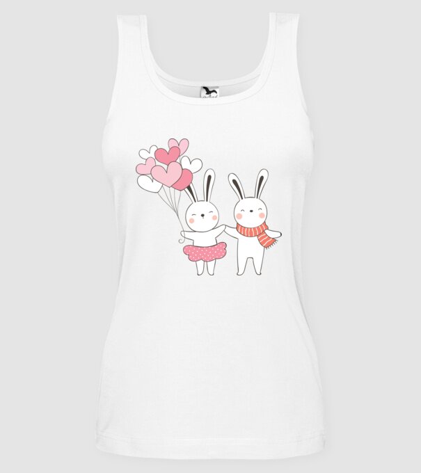 IEPURAȘI ÎNDRĂGOSTIȚI 3 model alb pe tricou