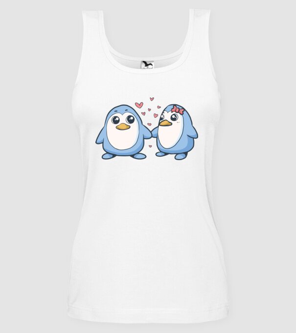 PINGUIN ÎNDRĂGOSTIT 2 model alb pe tricou