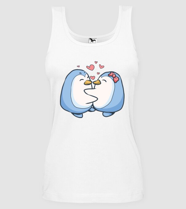 PINGUIN ÎNDRĂGOSTIT 3 model alb pe tricou