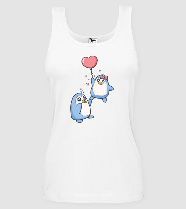 PINGUIN ÎNDRĂGOSTIT 4 model alb pe tricou