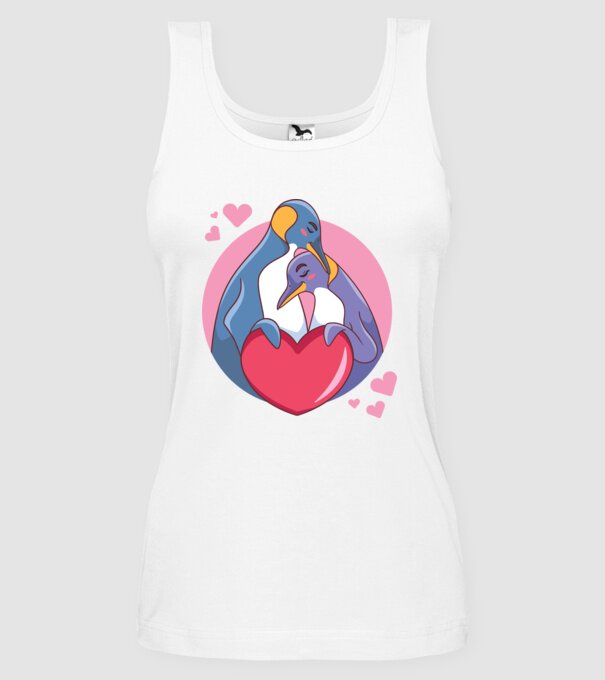 PINGUIN ÎNDRĂGOSTIT 5 model alb pe tricou
