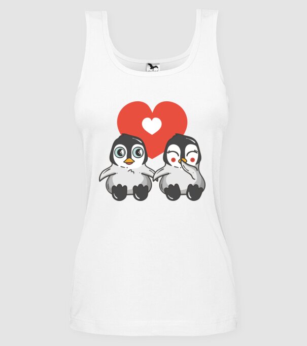 PINGUINI ÎNDRĂGOSTIȚI 7 model alb pe tricou