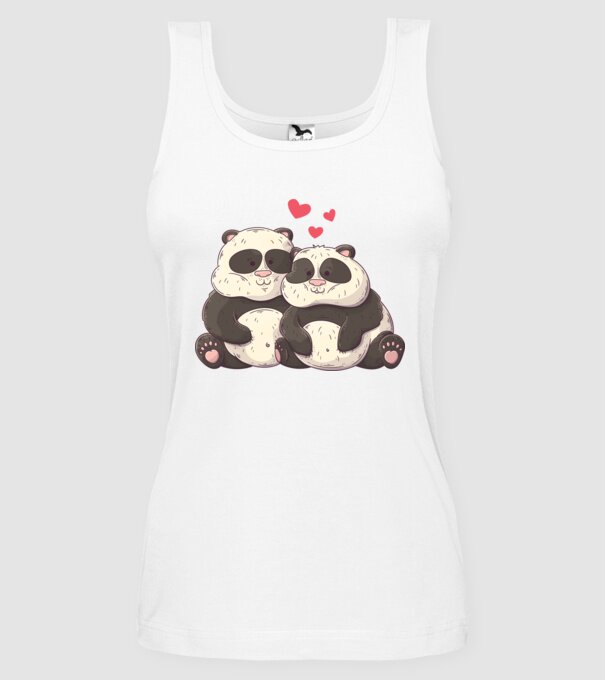 URȘI PANDA DOLOFANI ÎNDRĂGOSTIȚI model alb pe tricou