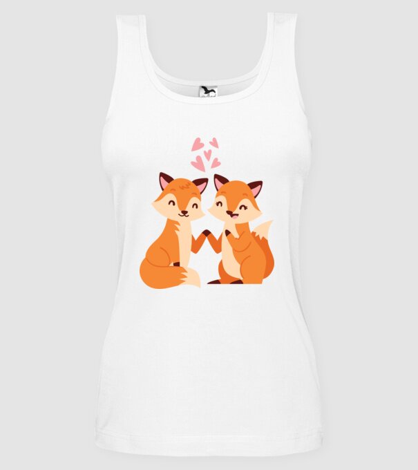 VULPI ÎNDRĂGOSTITE model alb pe tricou