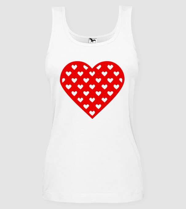Inimă în inimă model alb pe tricou