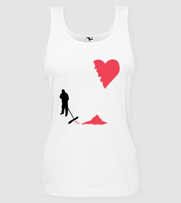 Curățător de inimi model alb pe tricou