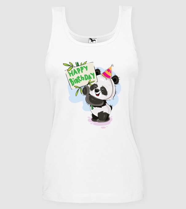 Zi de naștere panda model alb pe tricou