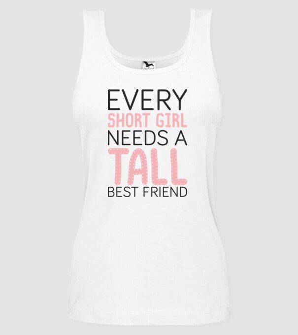Tall Friend model alb pe tricou