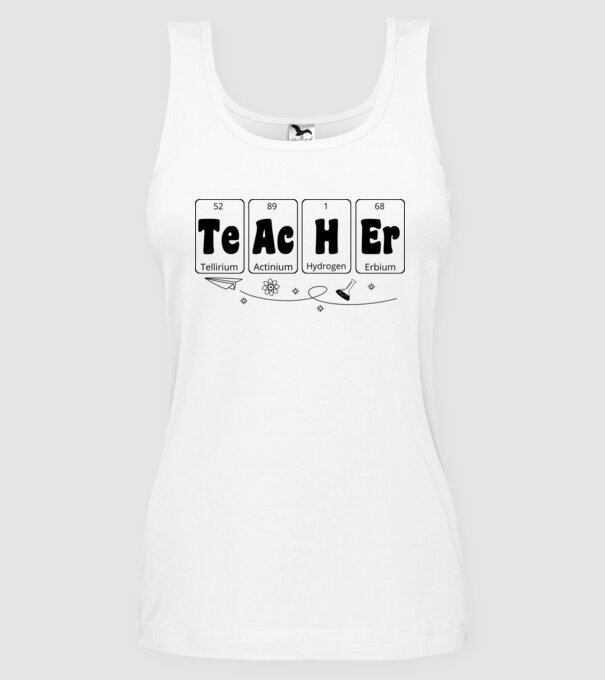 Teacher periodic model alb pe tricou