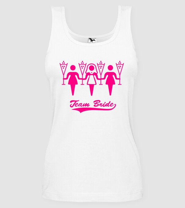 Team Bride model alb pe tricou