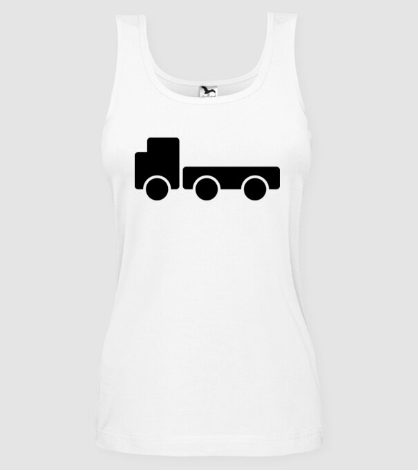 Camion model alb pe tricou