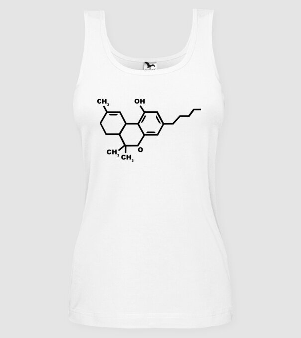 THC model alb pe tricou