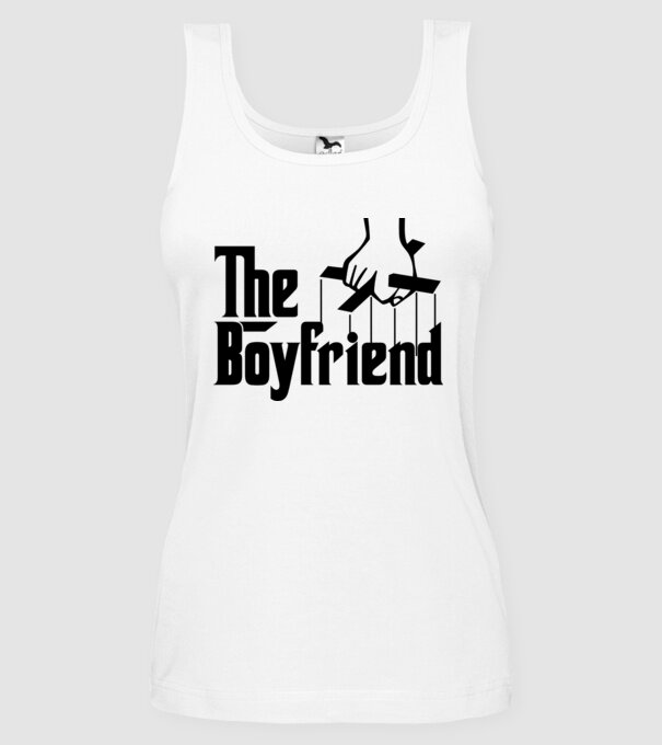 The Boyfriend model alb pe tricou