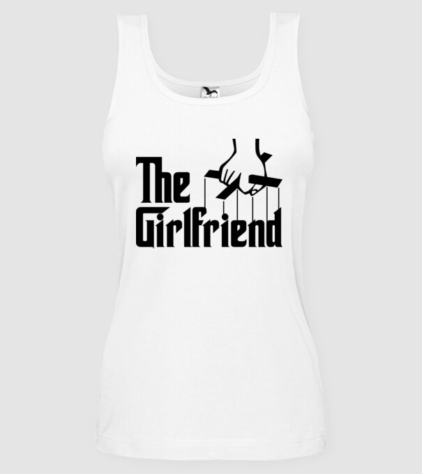 The girlfriend model alb pe tricou