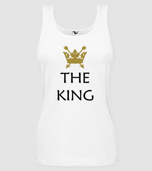 The King model alb pe tricou