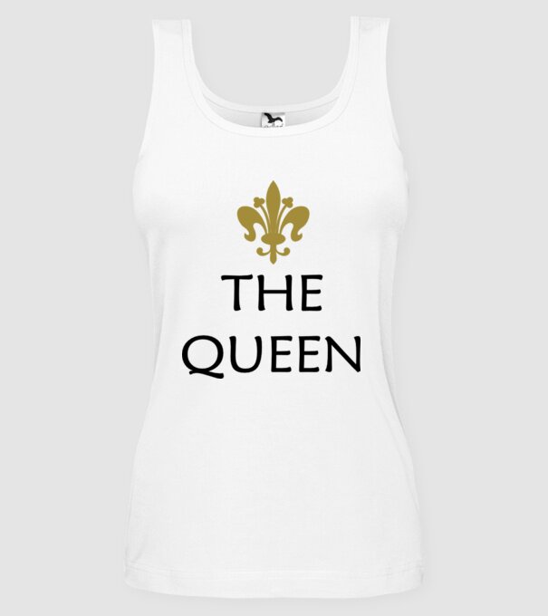 The Queen model alb pe tricou
