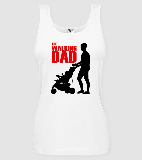 The Walking Dad model alb pe tricou