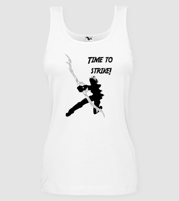 Time to strike model alb pe tricou