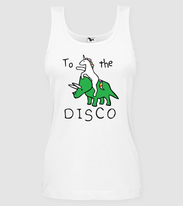 To the disco! model alb pe tricou