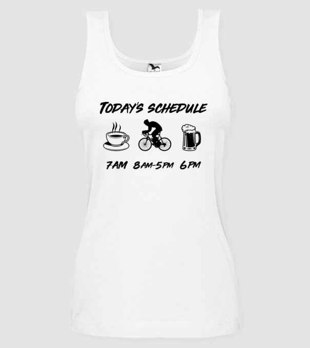 Todays schedule model alb pe tricou