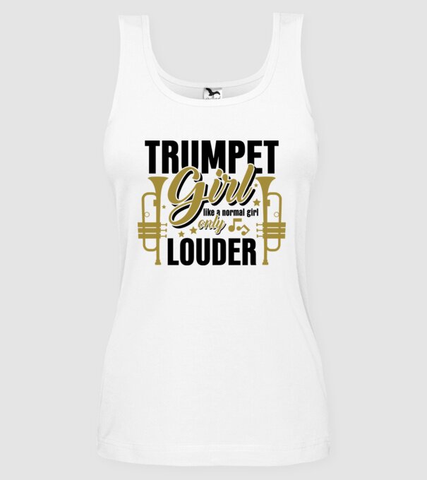 Trumpet girl model alb pe tricou