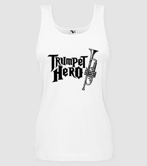 Trumpet Hero model alb pe tricou