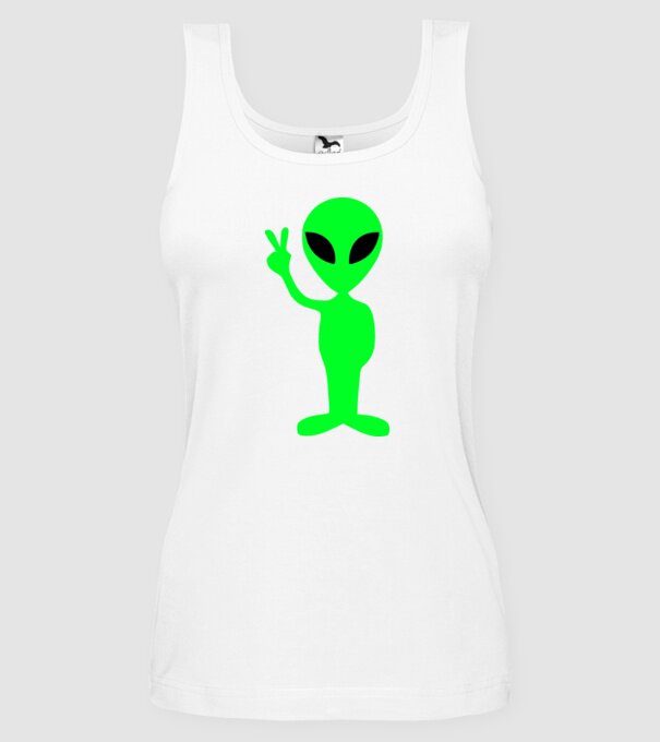 UFO Alien model alb pe tricou