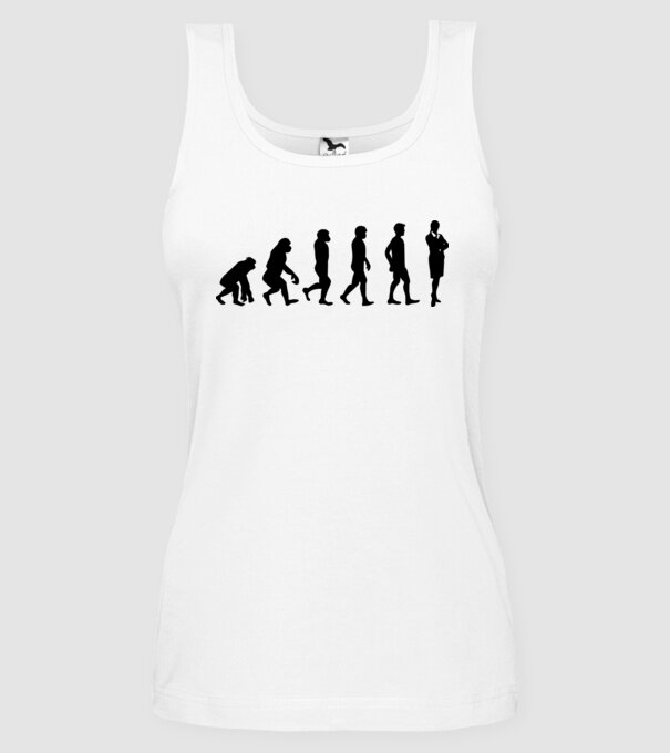 Evoluție femeie de afaceri model alb pe tricou