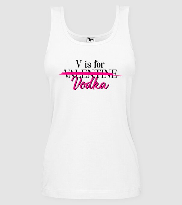 V for Vodka model alb pe tricou