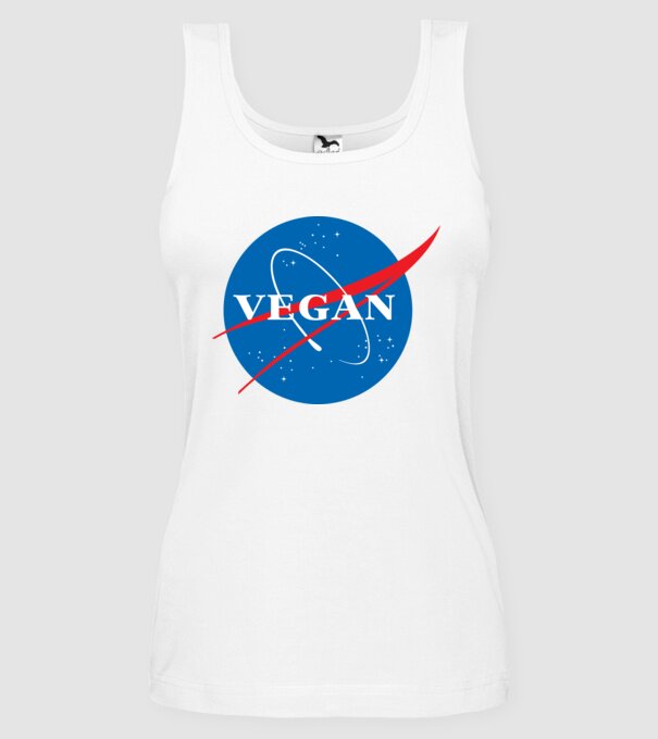 vegan nasa model alb pe tricou