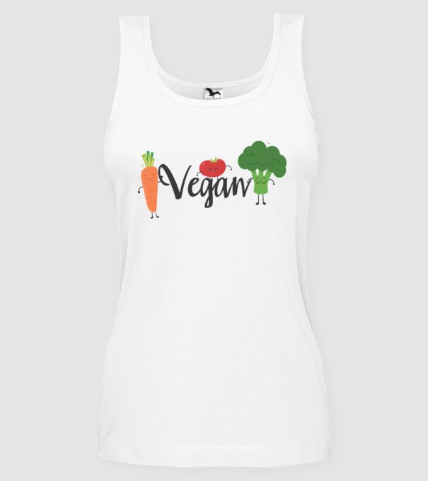 Vegan veggies model alb pe tricou
